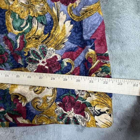 Vintage Worthington Skirt Womens 10 Rayon Baroque Floral Midi 90s USA Made Y2K - Picture 12 of 13